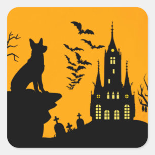 Pegatina Cuadrada Pastor alemán