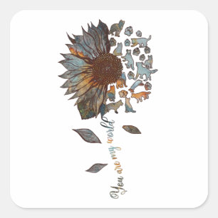 Pegatina Cuadrada Pastor Alemán Eres Mi Gráfico Mundial Del Girasol