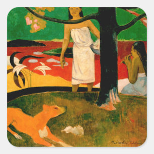 Pegatina Cuadrada Pastorales Tahitiennes por Paul Gauguin Square