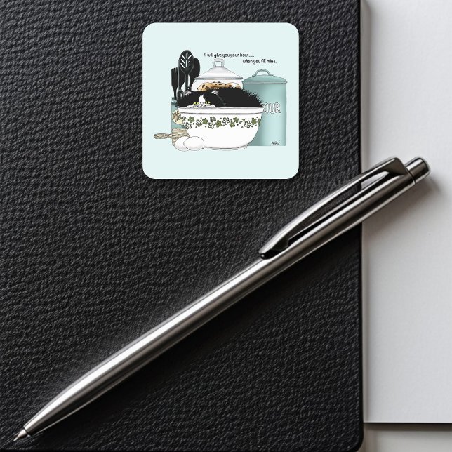 Pegatina Cuadrada Pastry Cat Blue (Subido por el creador)