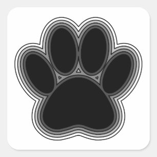 Pegatina Cuadrada Pata de Perro con Contornos