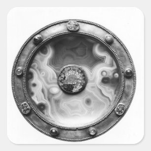 Pegatina Cuadrada Paten con una representación del medallón dura