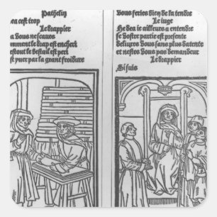 Pegatina Cuadrada Pathelin y el Draper y el Pathelin