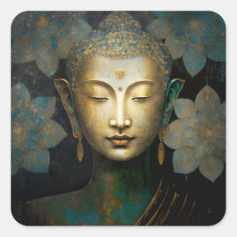 PEGATINA CUADRADA PATINA DE PAZ | RETRATO DE MEDITACIÓN