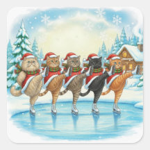 Patinadores de gatos de Navidad, Stickers