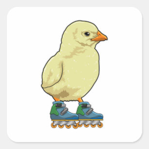 Pegatina Cuadrada Patinaje en línea con patines en línea