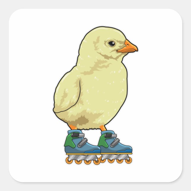 Pegatina Cuadrada Patinaje en línea con patines en línea (Anverso)