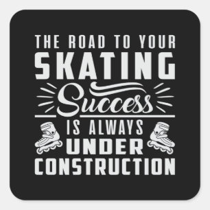 Pegatina Cuadrada Patinaje en línea Patinaje sobre hielo Inliner Gra