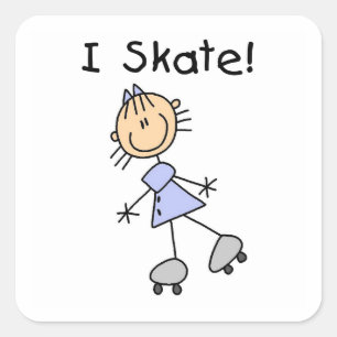 Pegatina Cuadrada Patinaje sobre patinaje patinable para Chicas