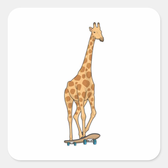 Pegatina Cuadrada Patineta Giraffe (Anverso)