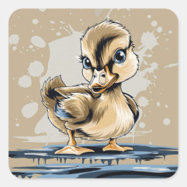 Pegatina Cuadrada Pato agudo