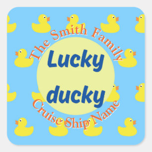 Pegatina Cuadrada Pato de crucero editable
