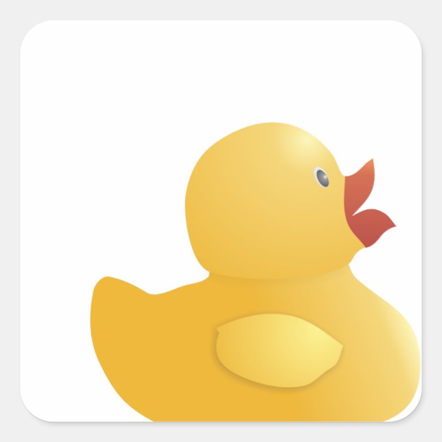 Pegatina Cuadrada Pato de goma amarillo (Anverso)