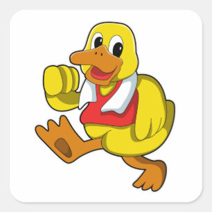 Pegatina Cuadrada Pato en ejecución