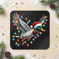 Pato Mallard Colorido de Navidad con Gorro de Sant