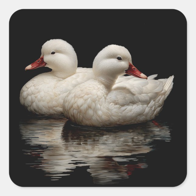 Pegatina Cuadrada Patos (Anverso)