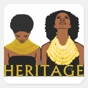 Pegatina Cuadrada Patrimonio AFRICANO