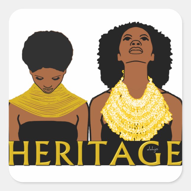 Pegatina Cuadrada Patrimonio AFRICANO (Anverso)