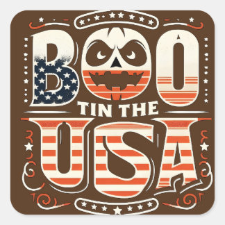 Pegatina Cuadrada Patrimonio de Halloween de Estados Unidos