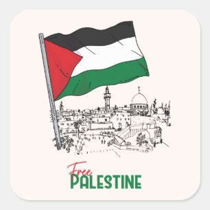Pegatina Cuadrada Patrimonio y esperanza palestinos
