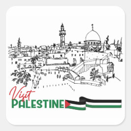 Pegatina Cuadrada Patrimonio y esperanza palestinos