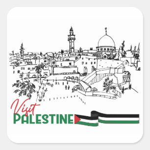 Pegatina Cuadrada Patrimonio y esperanza palestinos