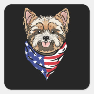 Pegatina Cuadrada Patriot Dog