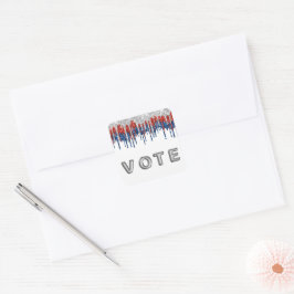 Pegatina Cuadrada Patriotic Glitter Drip Border Vote