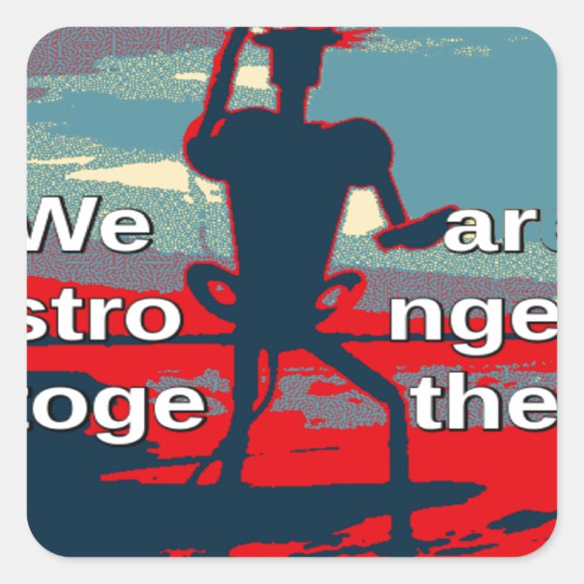 Pegatina Cuadrada Patriotic USA Hope Graphic Art Print Design (Anverso)