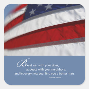 Pegatina Cuadrada Patriótico, Bandera Americana