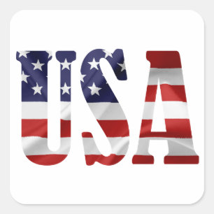 Pegatina Cuadrada Patriótico de Estados Unidos