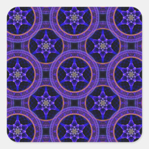 Pegatina Cuadrada Patrón abstracto boho elegante moderno floral #505