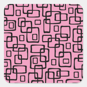 Pegatina Cuadrada Patrón abstracto moderno del siglo medio retro