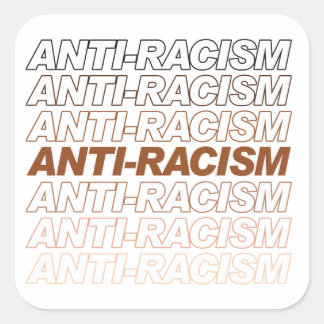 Pegatina Cuadrada Patrón anti-racismo