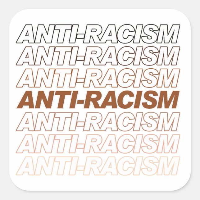 Pegatina Cuadrada Patrón anti-racismo (Anverso)