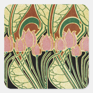 Pegatina Cuadrada Patrón Art Nouveau n° 1