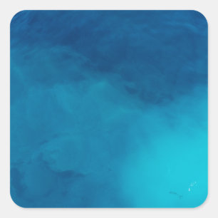 Pegatina Cuadrada Patrón artístico azul pintura Art Blue Tones Squa