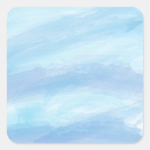 Pegatina Cuadrada Patrón artístico azul pintura Art Blue Tones Squa
