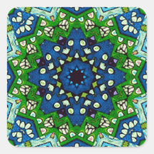 Patrón azul verde retro mosaico de Mandala