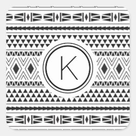 Pegatina Cuadrada Patrón blanco negro