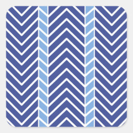 Pegatina Cuadrada Patrón Chevron Azul