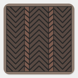 Pegatina Cuadrada Patrón Chevron Marrón