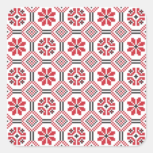 Pegatina Cuadrada Patrón de ajuste (Anverso)