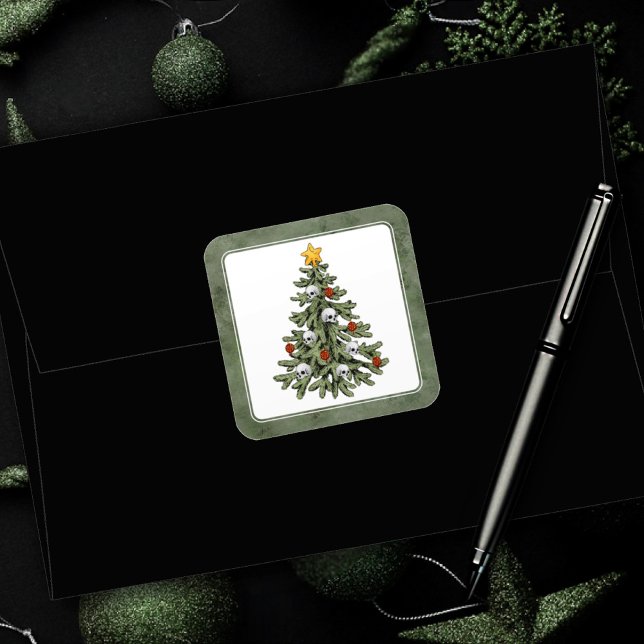 Pegatina Cuadrada Patrón de árbol móvil | Personalizado Púrpura de P (Subido por el creador)