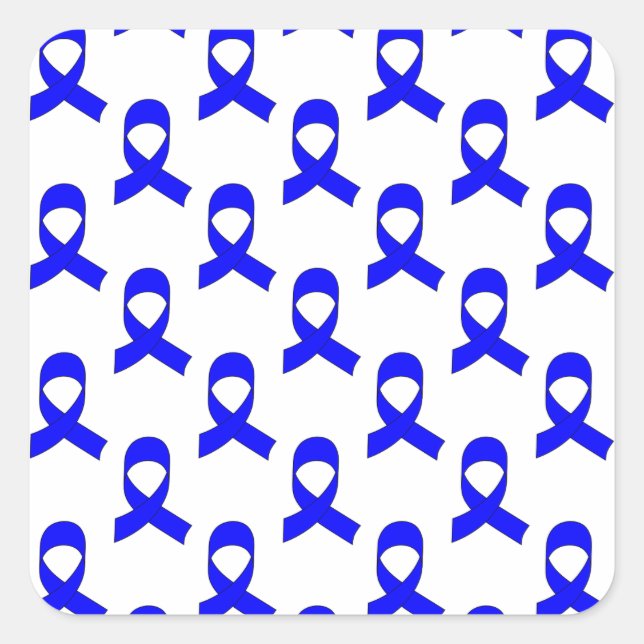 Pegatina Cuadrada Patrón de cinta azul (Anverso)