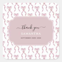 Pegatina Cuadrada Patrón de color de agua rosado