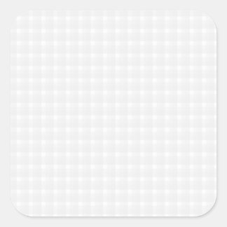 Pegatina Cuadrada Patrón de comprobación de Gingham. Gris pálido y b