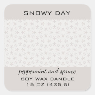 Pegatina Cuadrada Patrón de copo de nieve editable para día nevado P
