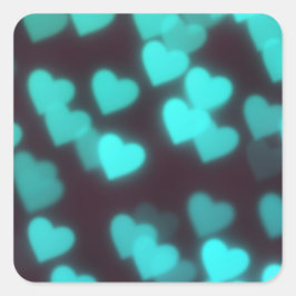 Pegatina Cuadrada Patrón de corazón moderno