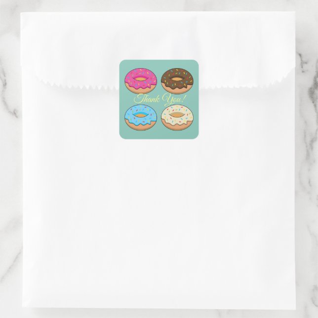 Pegatina Cuadrada Patrón de cuatro puntos múltiples | Personalizar (Bolso)